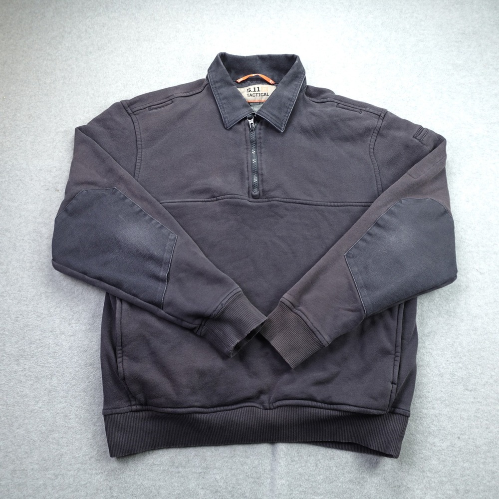5.11 Tactical Job Shirt  Mens Medium Gray 1/4 Zip Outdoor Sweatshirt Workwear